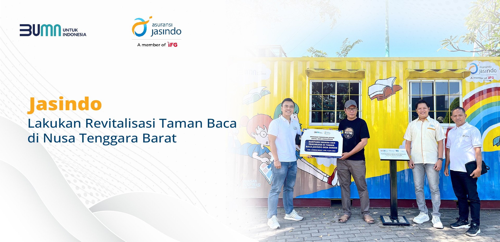 Jasindo Lakukan Revitalisasi Taman Baca di Nusa Tenggara Barat